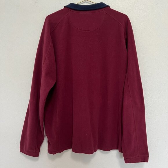 LL Bean Mens Pullover Burgundy Fleece Sweater Traditional Fit Size XXL REG - Picture 2 of 5